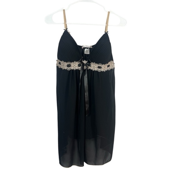 NWT Linea Donatella Pleated Babydoll Chemise Large - Picture 2 of 9